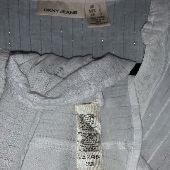 DKNY JEANS super lightweight shirt white size L - Picture 7 of 8